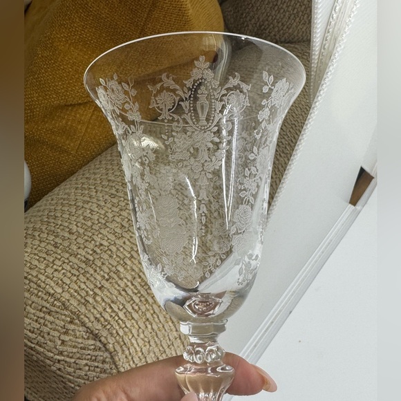 Tiffin Cherokee Rose Water Goblets Set Of 2 *READ* - Picture 5 of 12